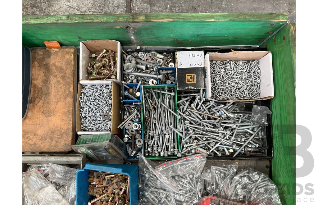 Pallet of Fasteners, Screws and Bolts