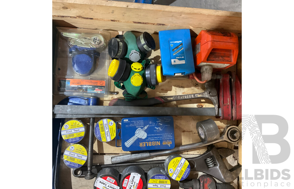 Pallet of Tools - Makita Impact Gun W/ Impact Sockets, Kincrome Sockets, Drill Bits, Shifters, Bolt Cutters