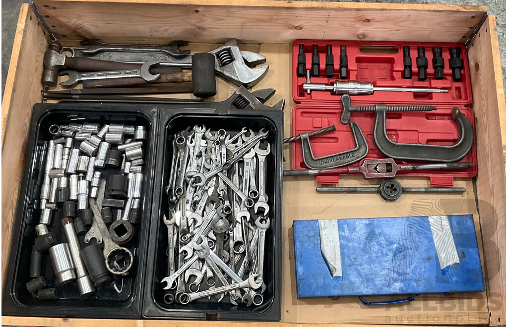 Pallet of  Hand Tools - Sockets, Shifters, Spanner Impact Sockets and More