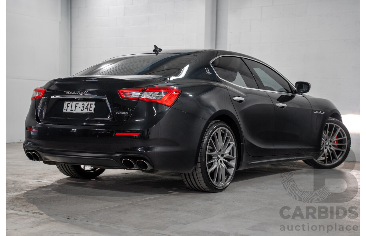 12/2017 Maserati Ghibli Sport Limited Edition (RWD) M157 MY17 4d Sedan Nero Ribelle Mica Turbo V6 3.0L