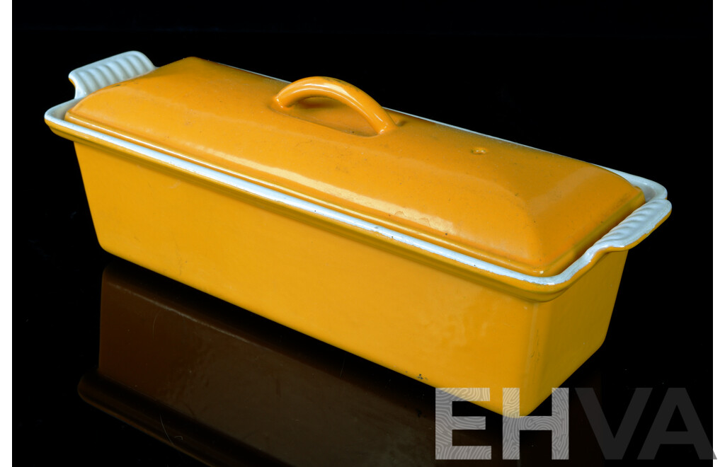 Vintage French Le Creuset Number 28 Enameled Cast Iron Terrine Mold