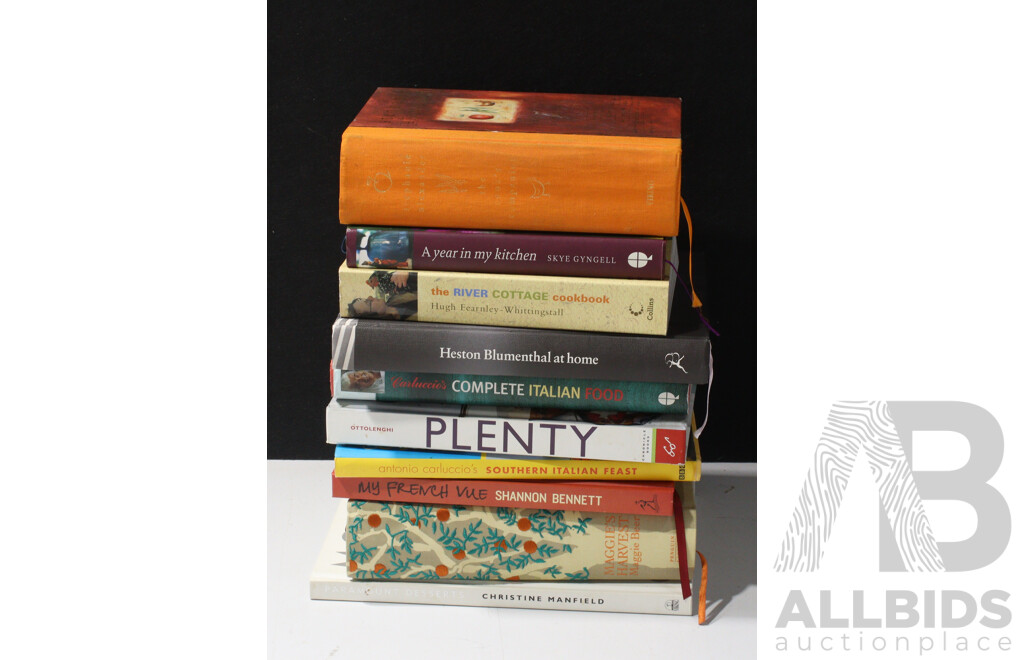 Collection Books Regarding Cookery Including Heston, Antonio Carluccio, Yotam Ottolenghi and More