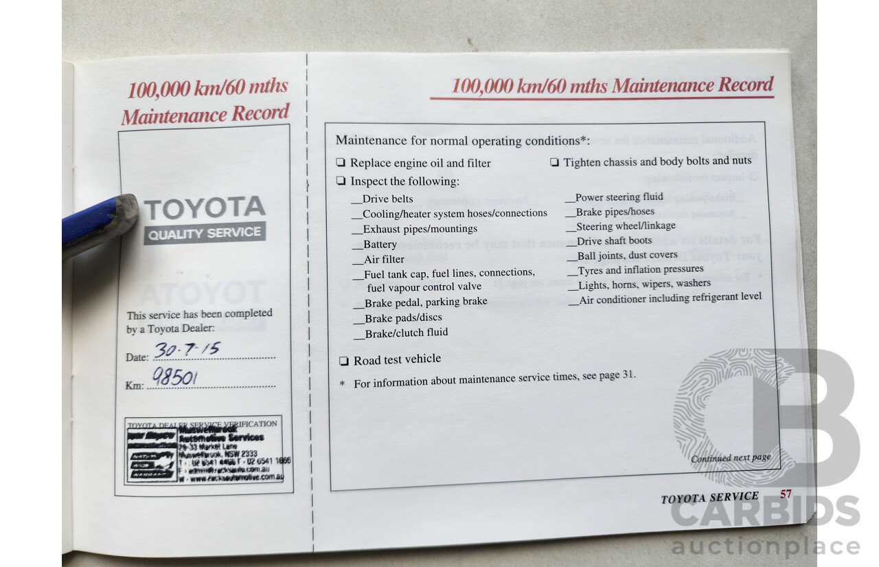 2/2001 Toyota Corolla Ascent AE112R 4d Sedan White 1.8L