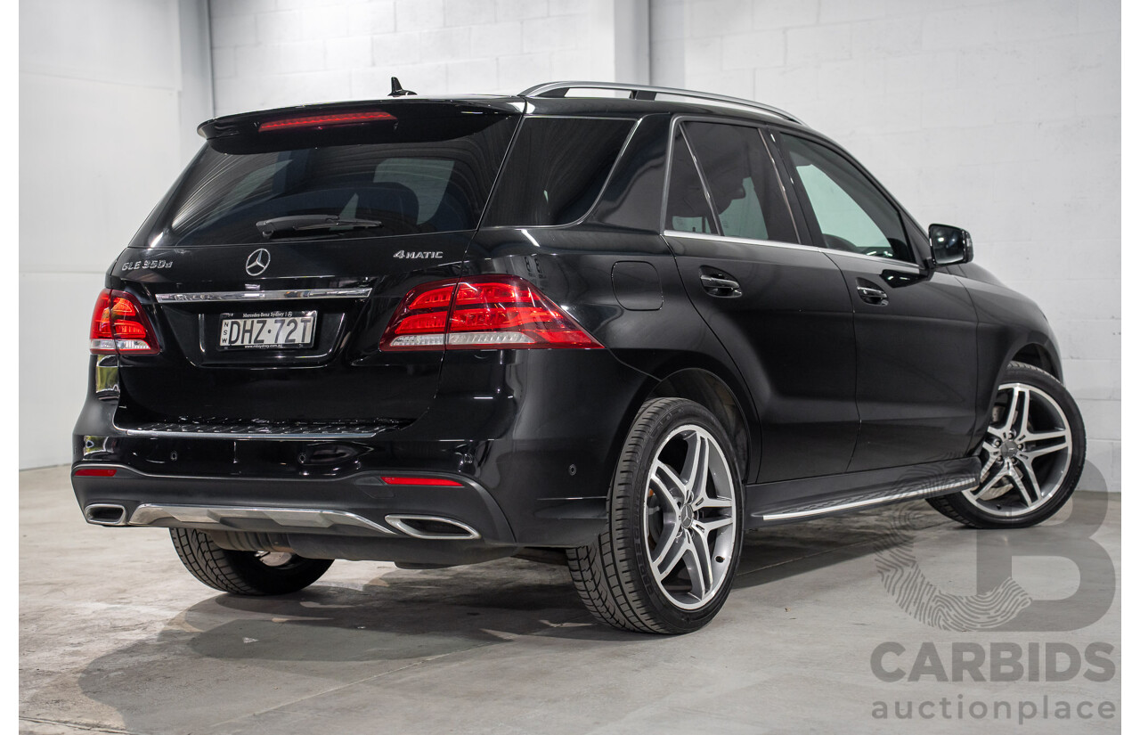 08/2016 Mercedes-Benz GLE 350d 4MATIC (AWD) 166 MY17 4D Wagon Obsidian Black Metallic Turbo Diesel V6 3.0L
