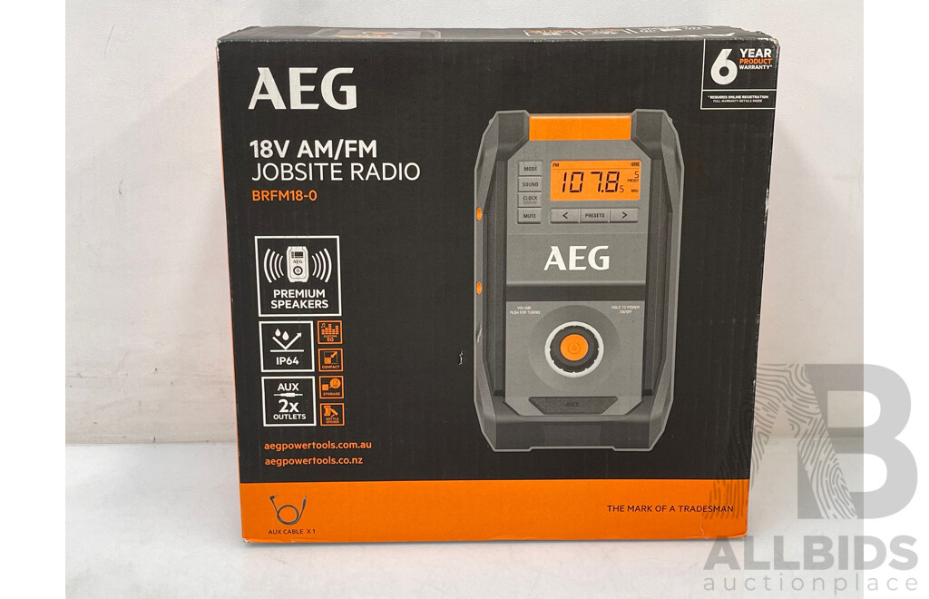 AEG 18V AM/FM Jobsite Radio  - Brand New
