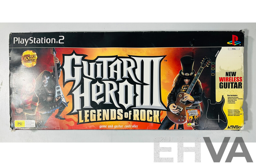 Guitar Hero III: Legends of Rock Wireless Guitar Controllers for the PlayStation 2 in Original Box