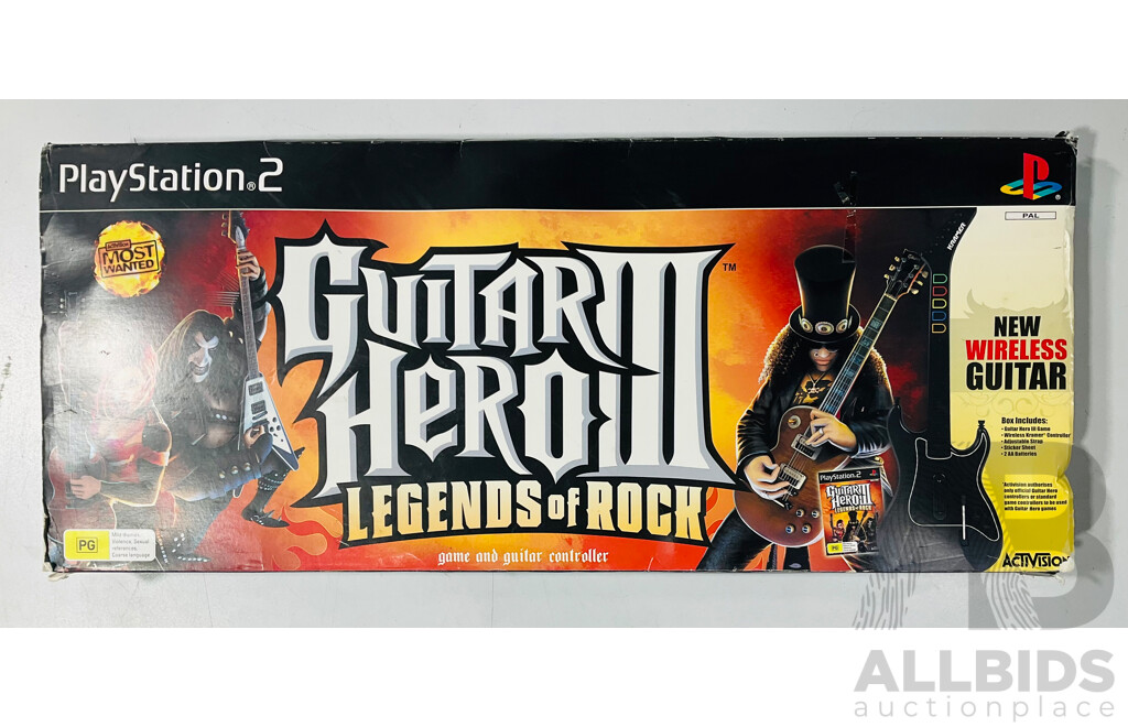 Guitar Hero III: Legends of Rock Wireless Guitar Controllers for the PlayStation 2 in Original Box
