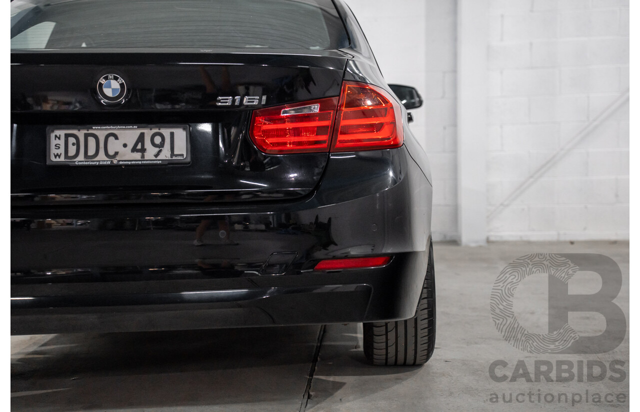 8/2014 BMW 316i F30 MY14 4d Sedan Schwarz Black II Turbo 1.6L