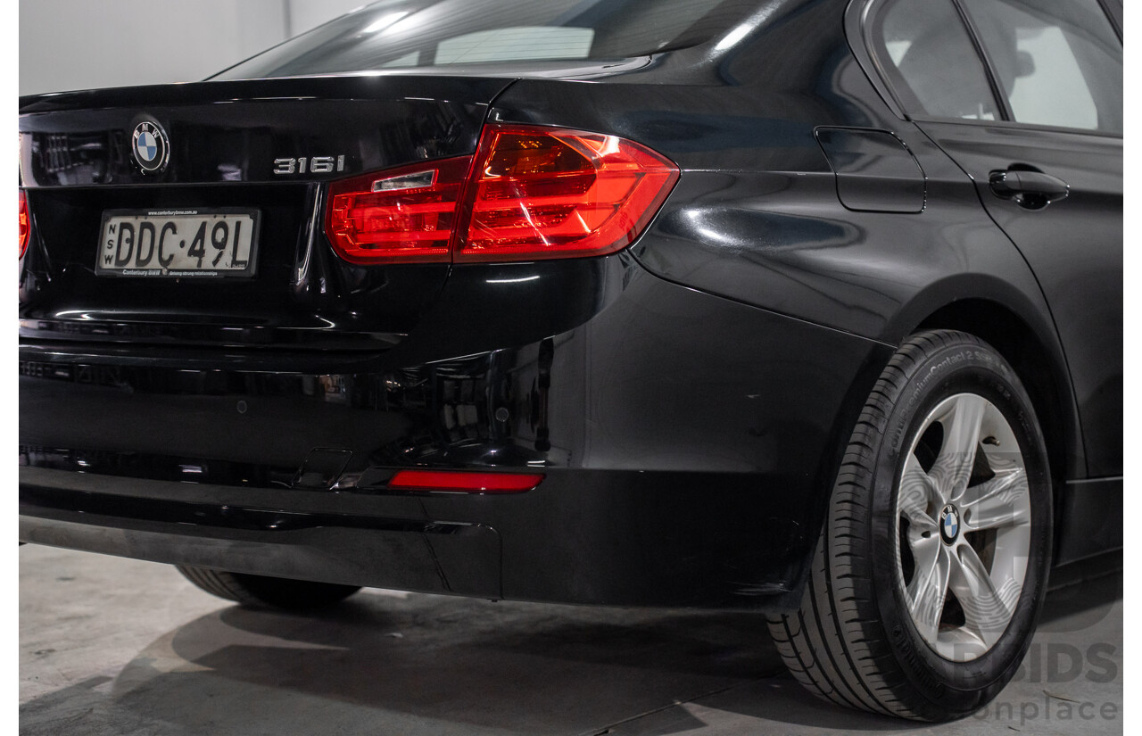 8/2014 BMW 316i F30 MY14 4d Sedan Schwarz Black II Turbo 1.6L