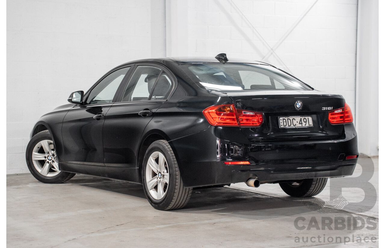 8/2014 BMW 316i F30 MY14 4d Sedan Schwarz Black II Turbo 1.6L