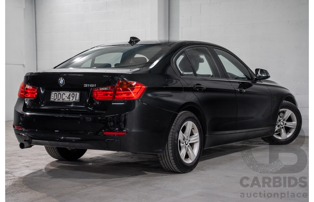 8/2014 BMW 316i F30 MY14 4d Sedan Schwarz Black II Turbo 1.6L