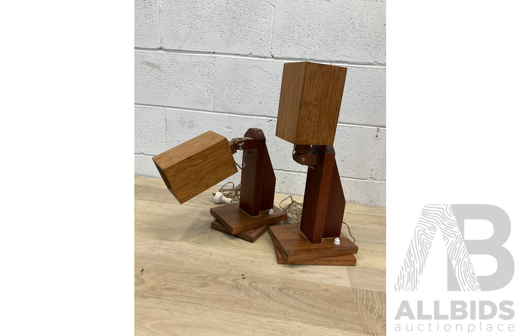 Wooden Lamps - Set of 2