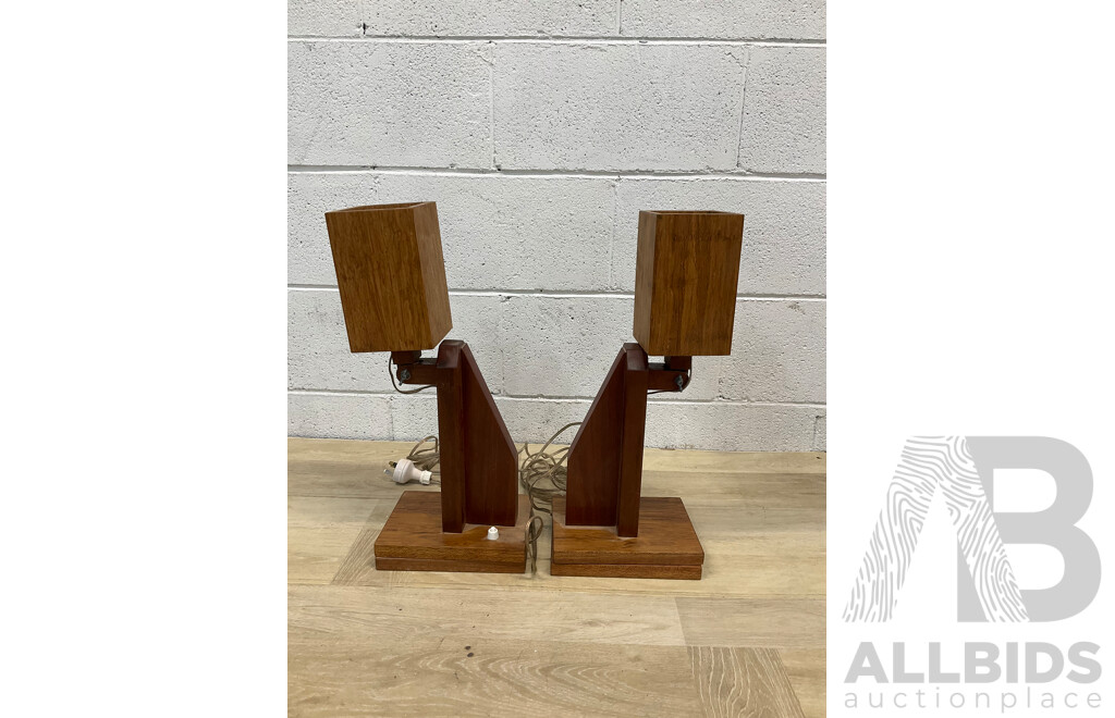 Wooden Lamps - Set of 2