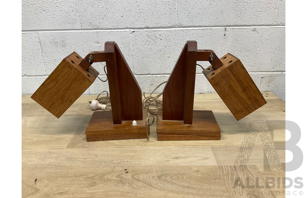 Wooden Lamps - Set of 2