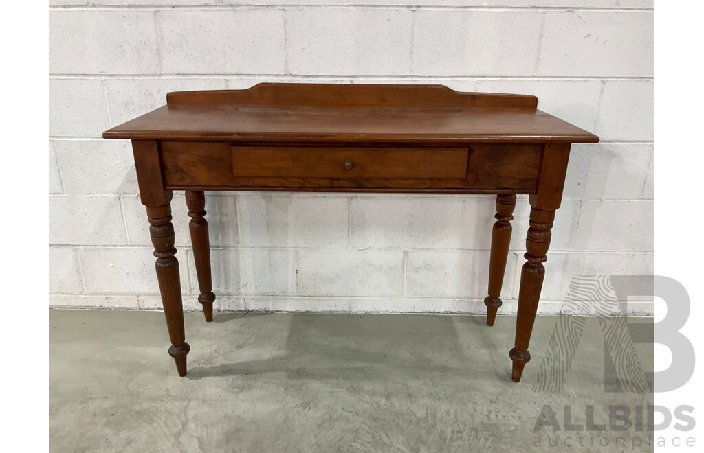 Single Drawer Hall Table Desk, Hardwood Coffee Table, Coffee Table with Rattan Shelf - Lot of 3