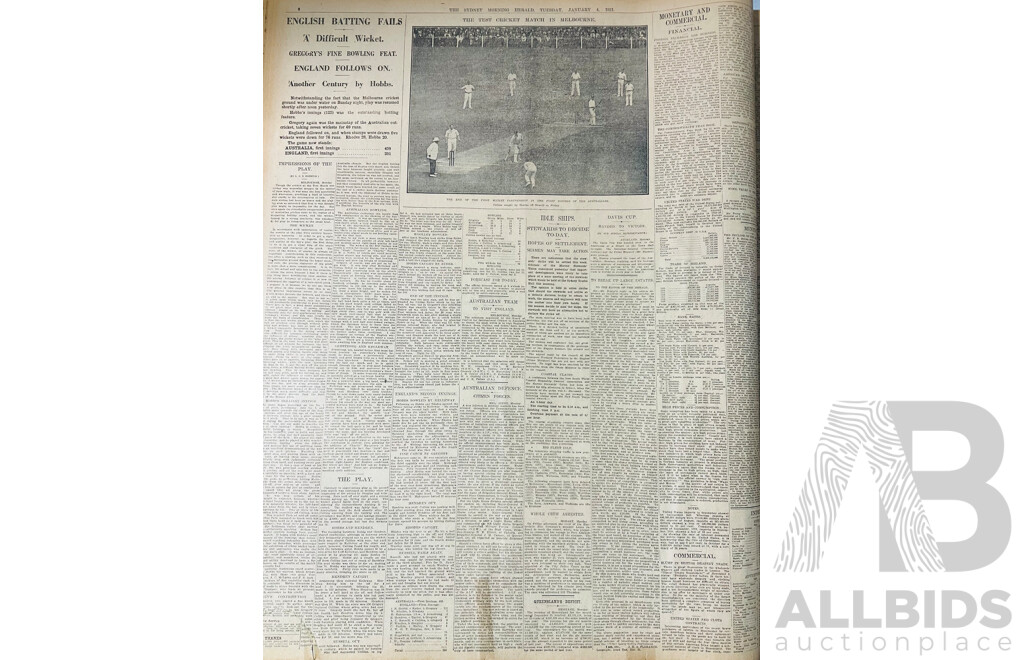 Collection Four Antique Bound Sydney Morning Herald NewspapersComprising Jan, Feb, April & June,