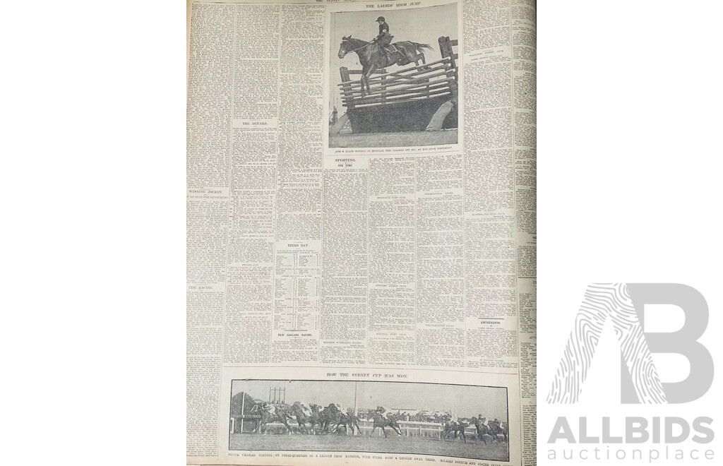 Collection Three Antique Bound Sydney Morning Herald Newspapers Comprising May, April & June 1922