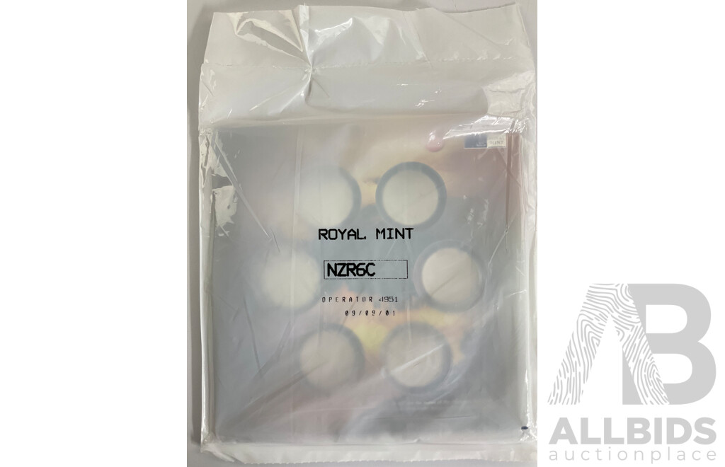 New Zealand Royal Mint Six UNC Coin Commemorative Set, Lord of the Rings in Original Sealed Bag