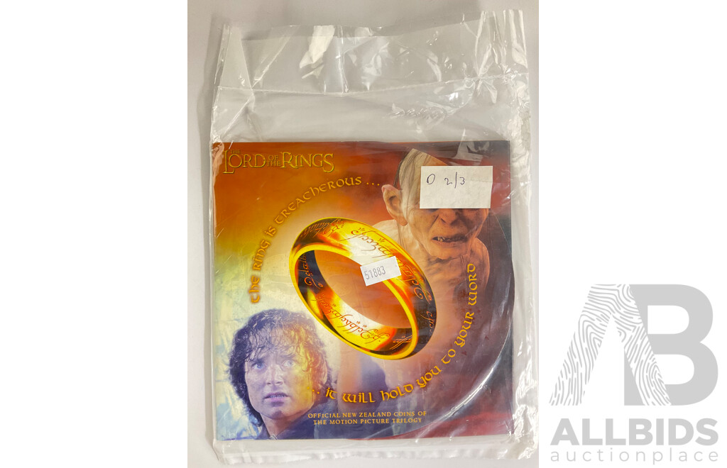New Zealand Royal Mint Six UNC Coin Commemorative Set, Lord of the Rings in Original Sealed Bag