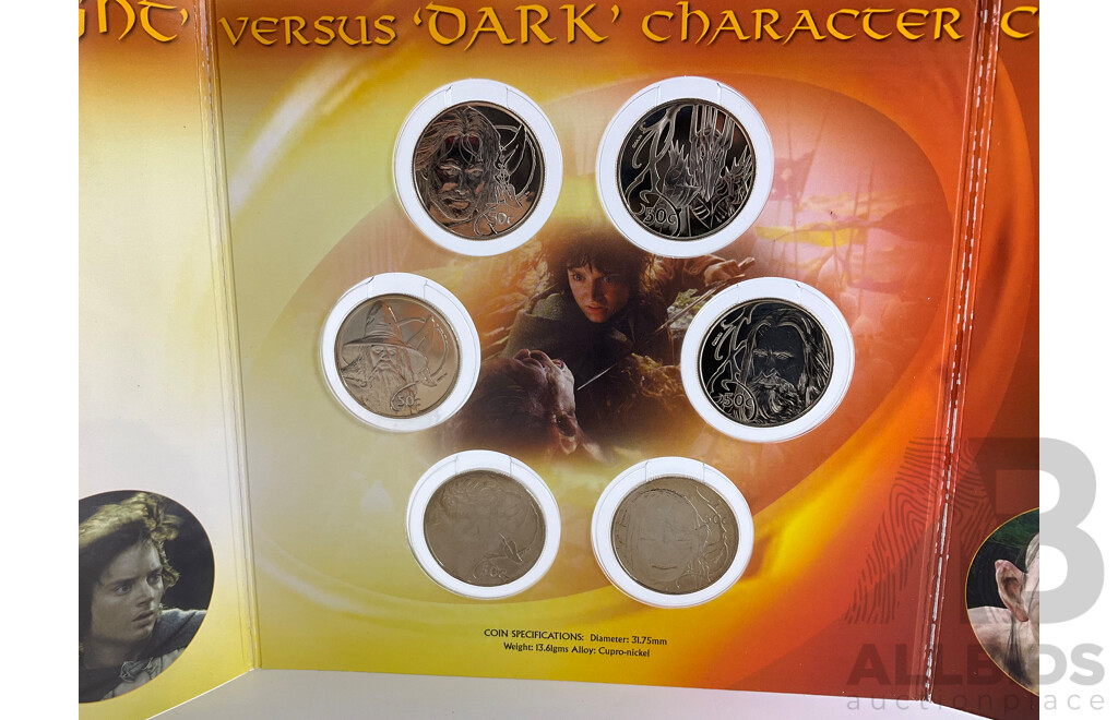 New Zealand 2003 Six Fifty Cent Coins Lord of the Rings Commemorative Set