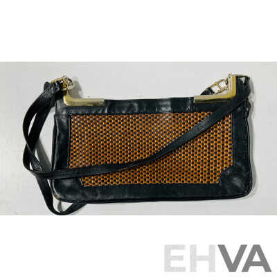 Pair of Handbags Including Snake Leather Example by Cape Cobra and Leather Handbag by Jade in London as Well as Beige Eel Skin Wallet