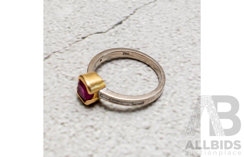 18ct Bespoke Tajikistan Ruby (Natural Untreated) Ring, R1.58CT, Size Q, 5.03 Grams