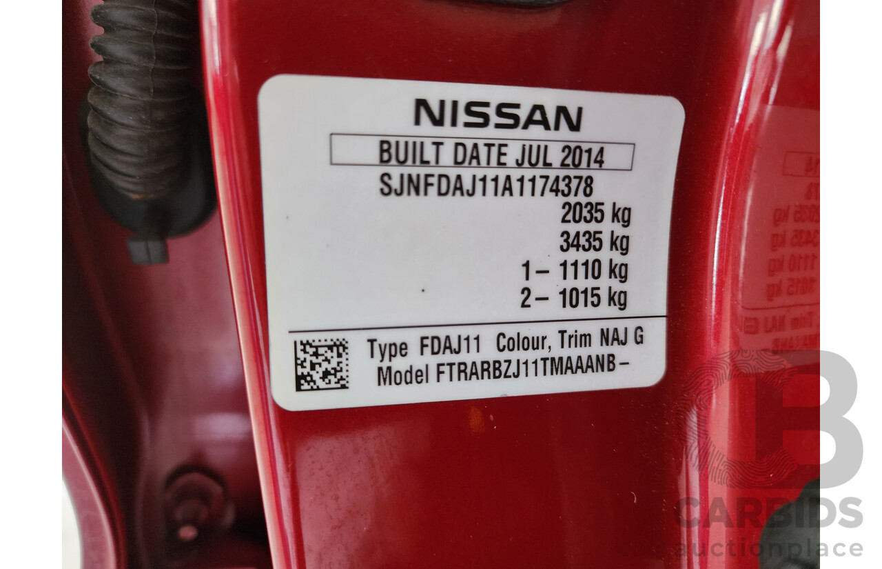 10/2014 Nissan Qashqai TL J11 4d Wagon Red 1.6L