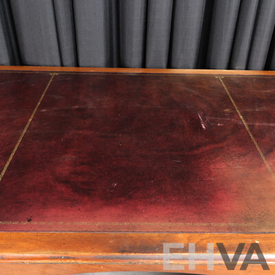 Vintage Cedar Twin Pedestal Partners Desk