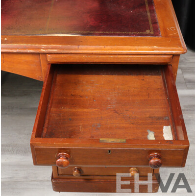 Vintage Cedar Twin Pedestal Partners Desk