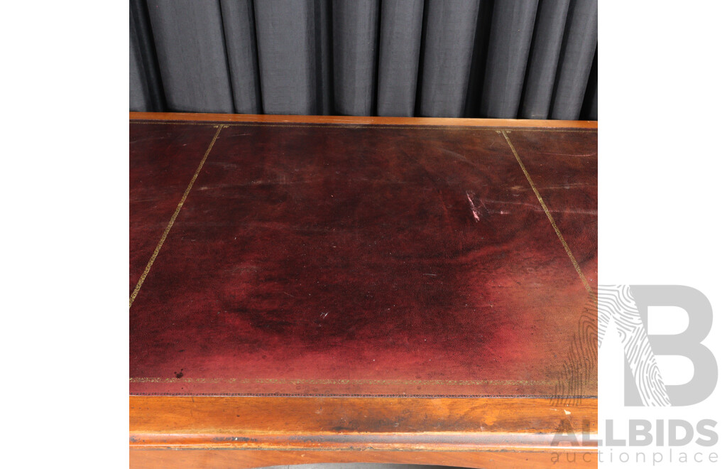 Vintage Cedar Twin Pedestal Partners Desk