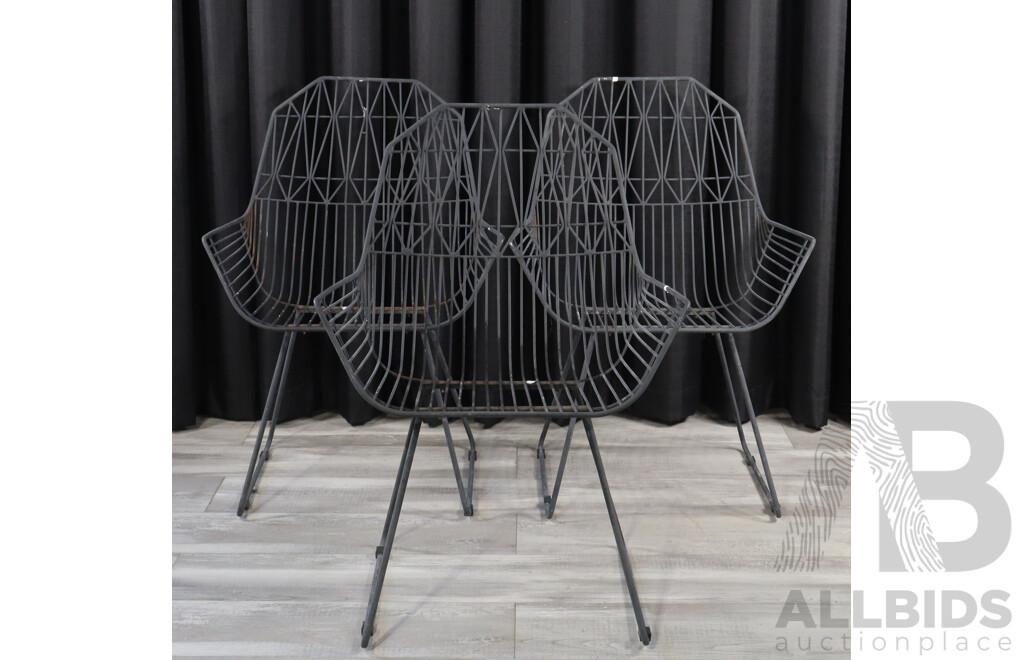 Trio Lattice Outdoor Arm Chairs