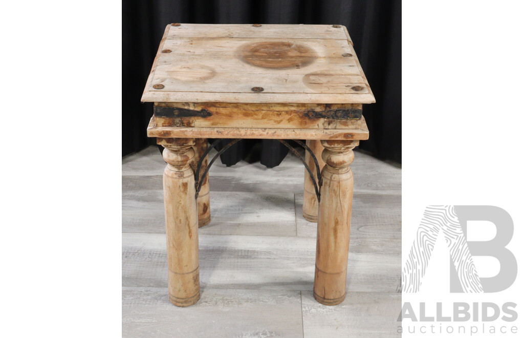 Pair of Weathered Timber Side Tables