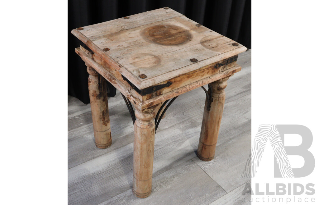 Pair of Weathered Timber Side Tables