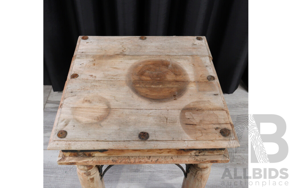 Pair of Weathered Timber Side Tables