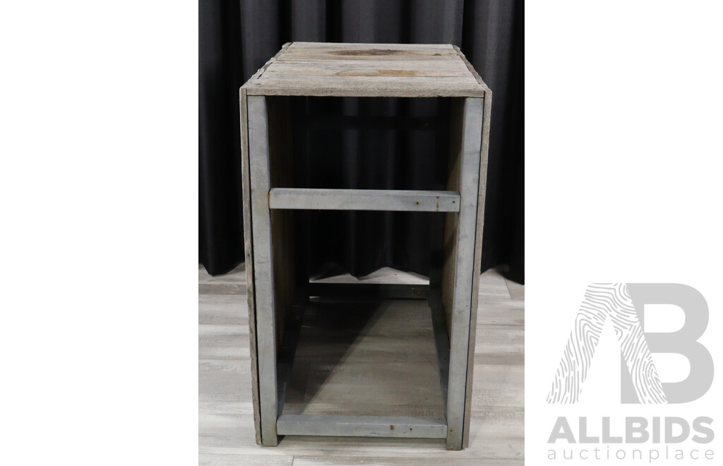 Rustic Timber Outdoor Bar with Metal Frame
