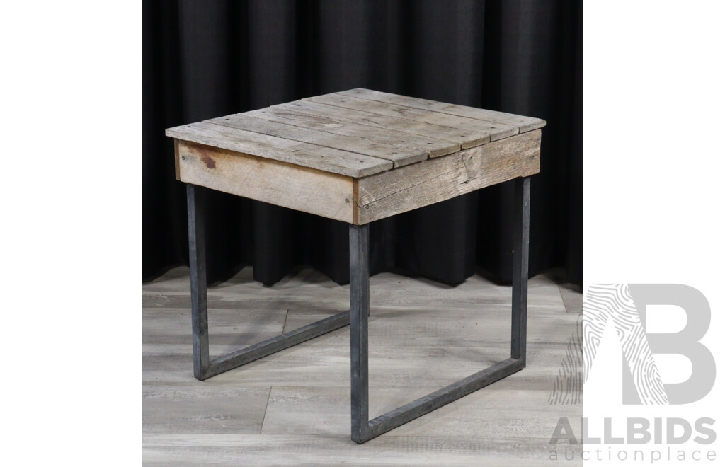 Rustic Timber Top Outdoor Table