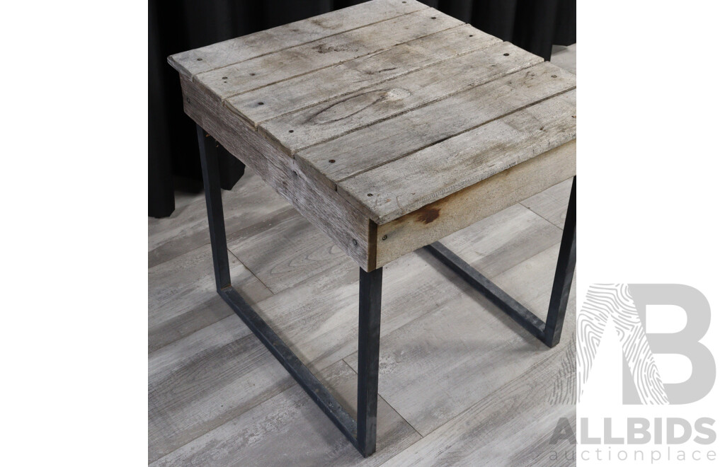 Rustic Timber Top Outdoor Table
