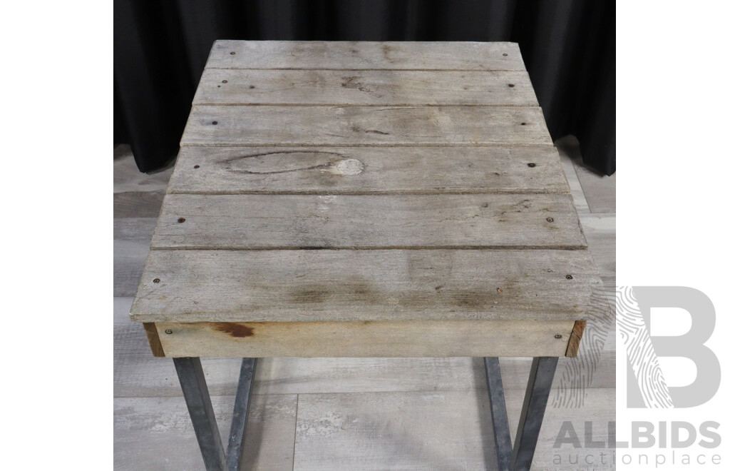 Rustic Timber Top Outdoor Table
