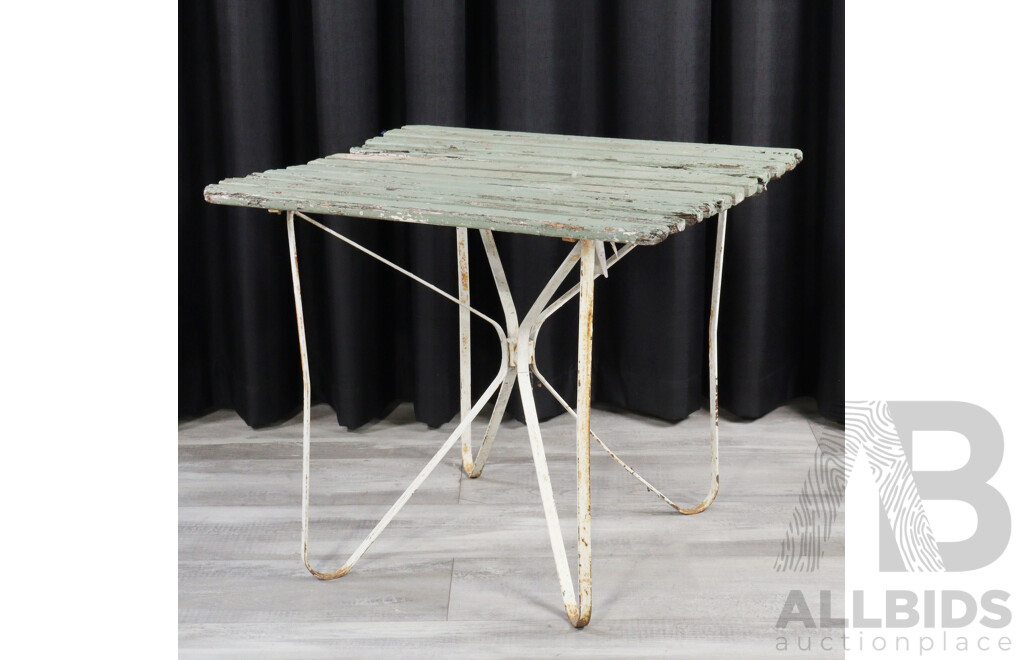 Vintage Timber Top Patio Table
