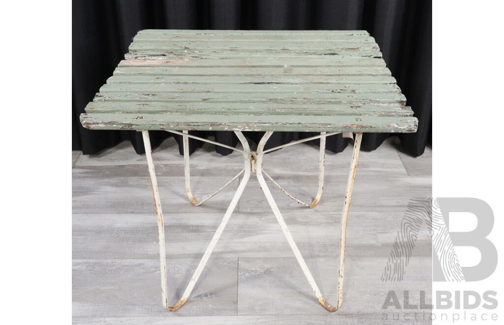 Vintage Timber Top Patio Table