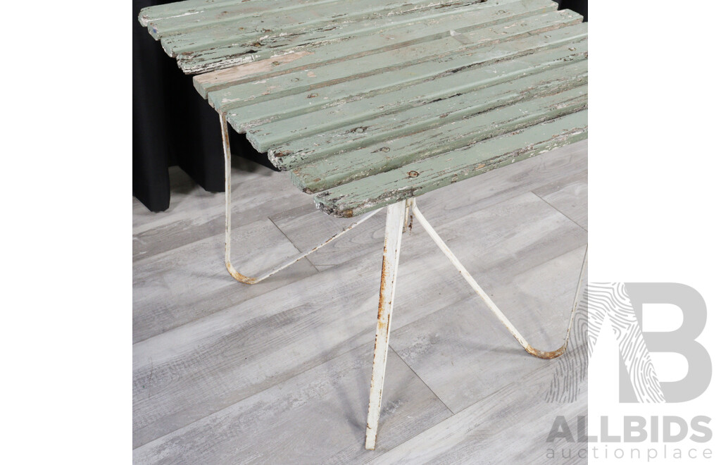 Vintage Timber Top Patio Table