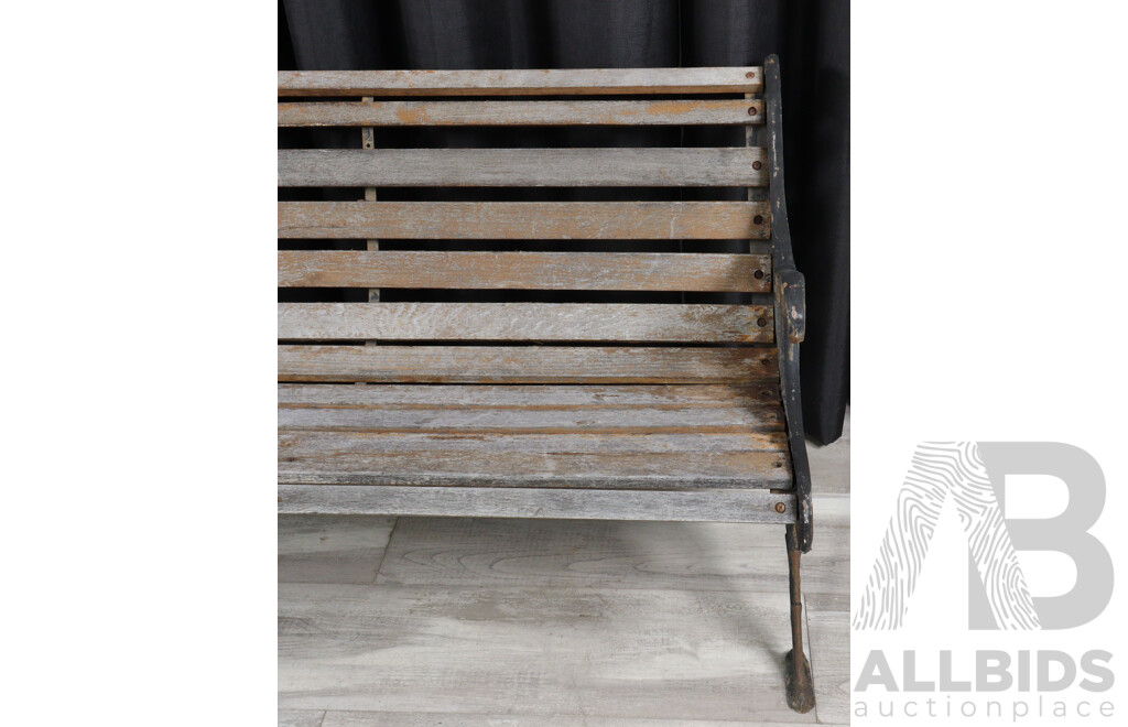 Vintage Outdoor Cast Iron Garden Bench