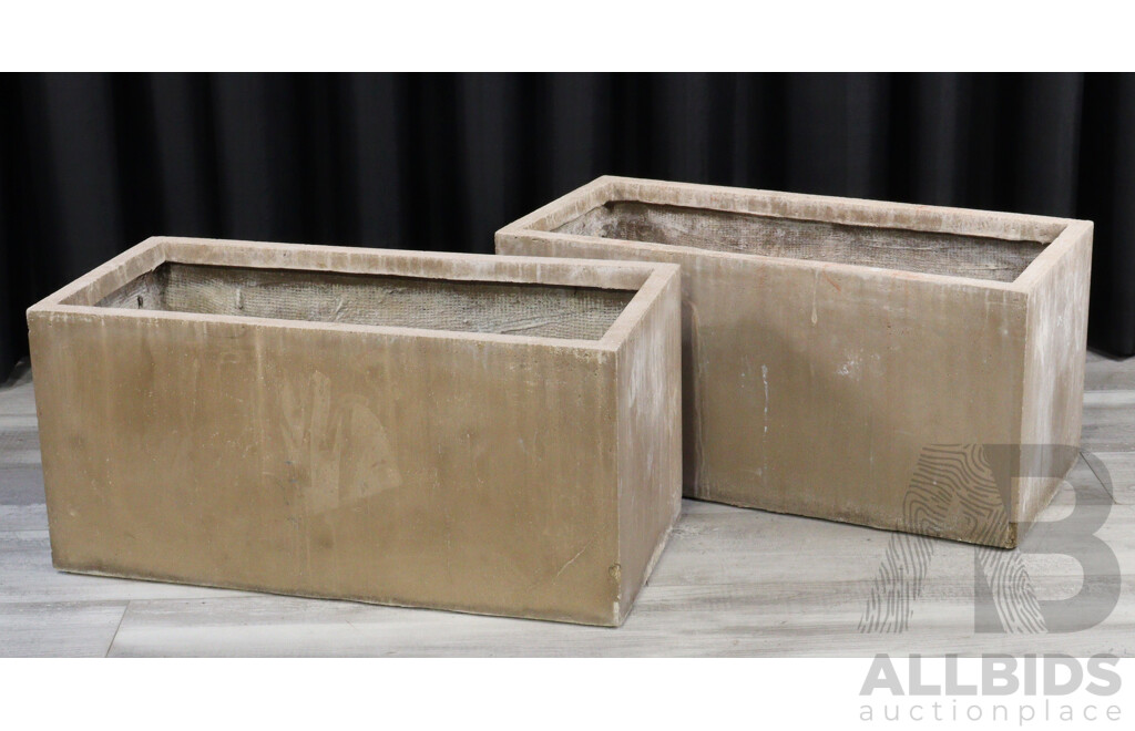 Pair of Outdoor Fiberglass Garden Planters
