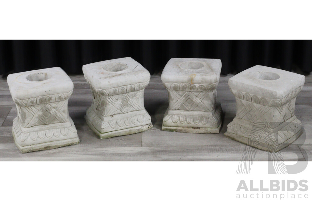 Set of Four Concrete Plinths