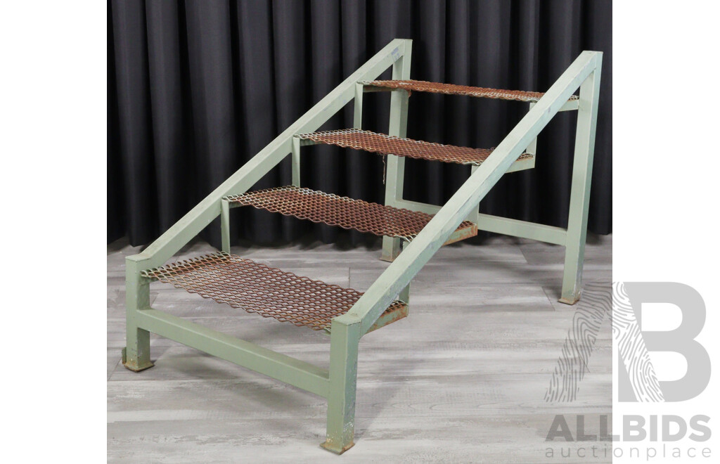 Metal Framed Four Tier Plant Stand