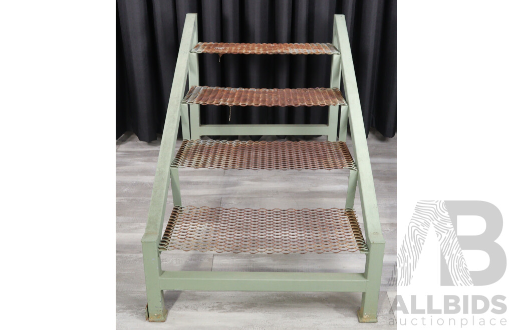 Metal Framed Four Tier Plant Stand