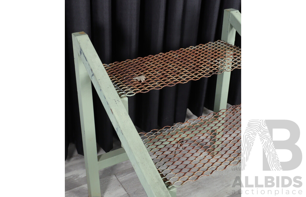 Metal Framed Four Tier Plant Stand