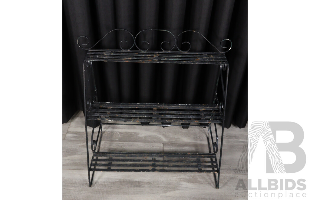 Vintage Metal Three Tier Plant Stand and Another
