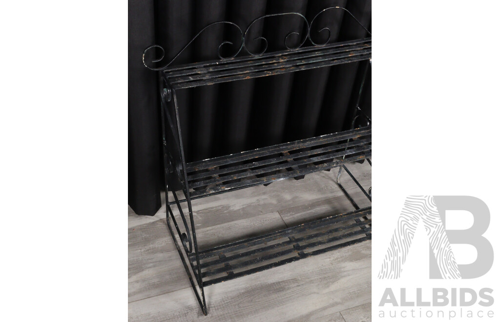 Vintage Metal Three Tier Plant Stand and Another
