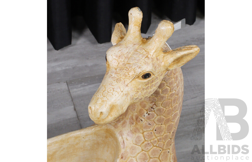 Vintage Concrete Giraffe Form Water Feature